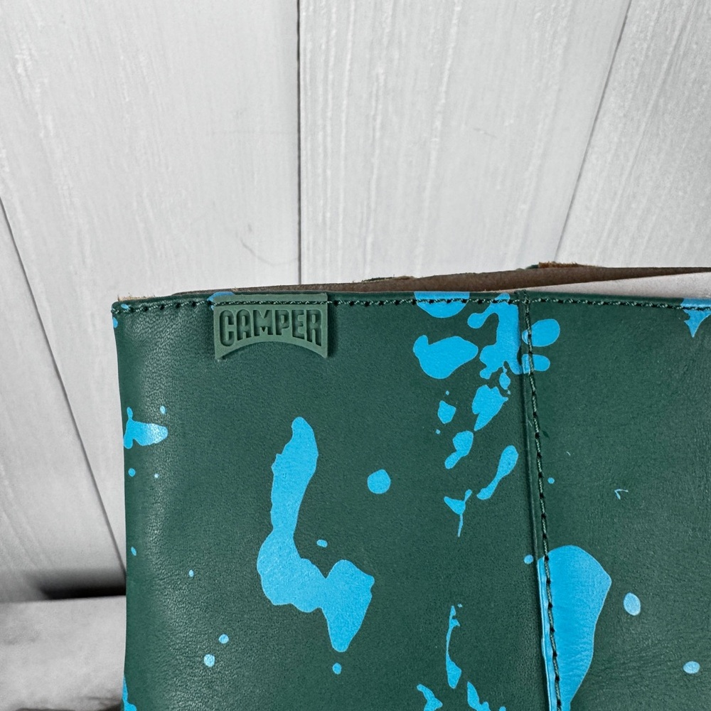 CAMPER Kiara Green and blue printed leather ankle boots - Picture 5 of 12